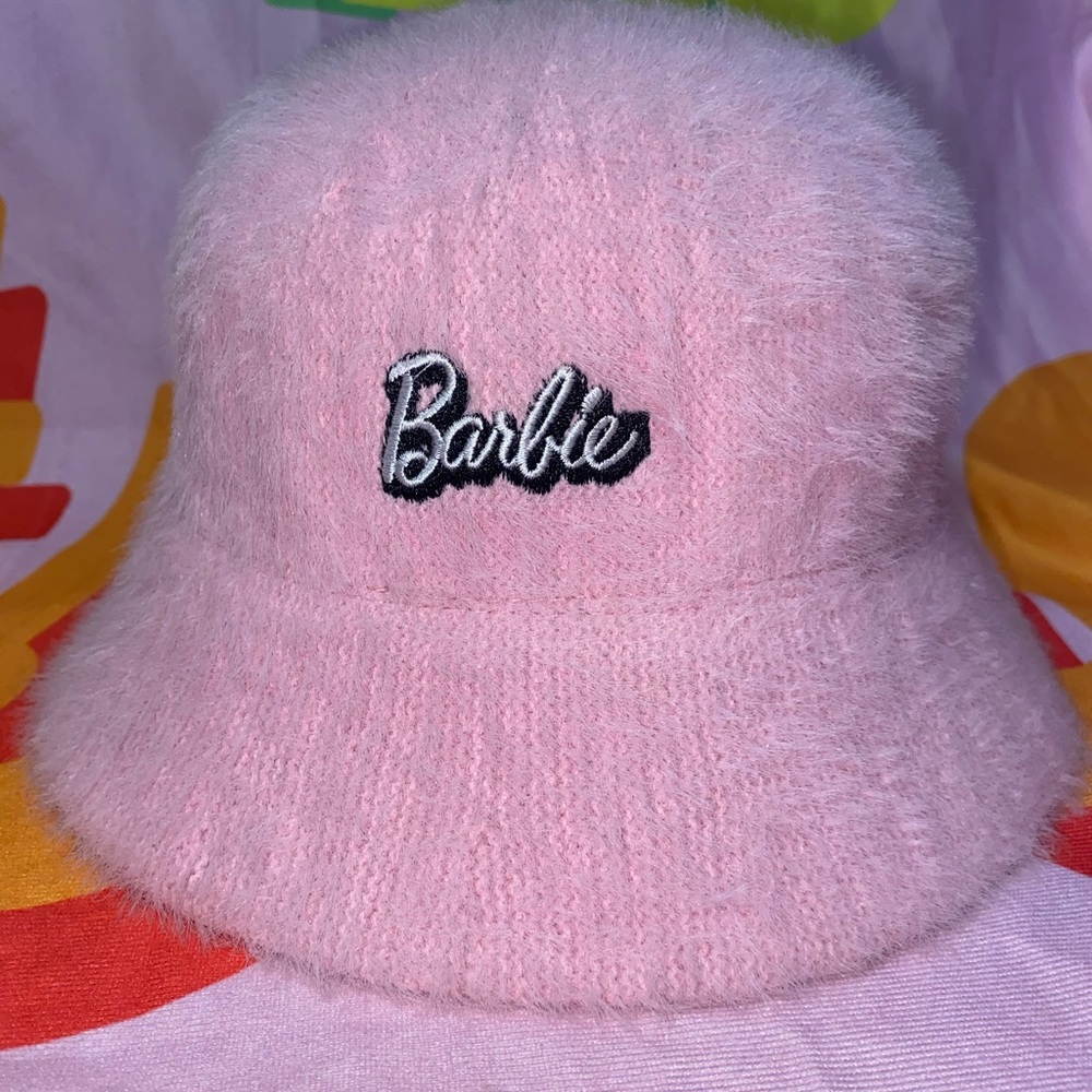Barbie Pink Fuzzy Bucket Hat